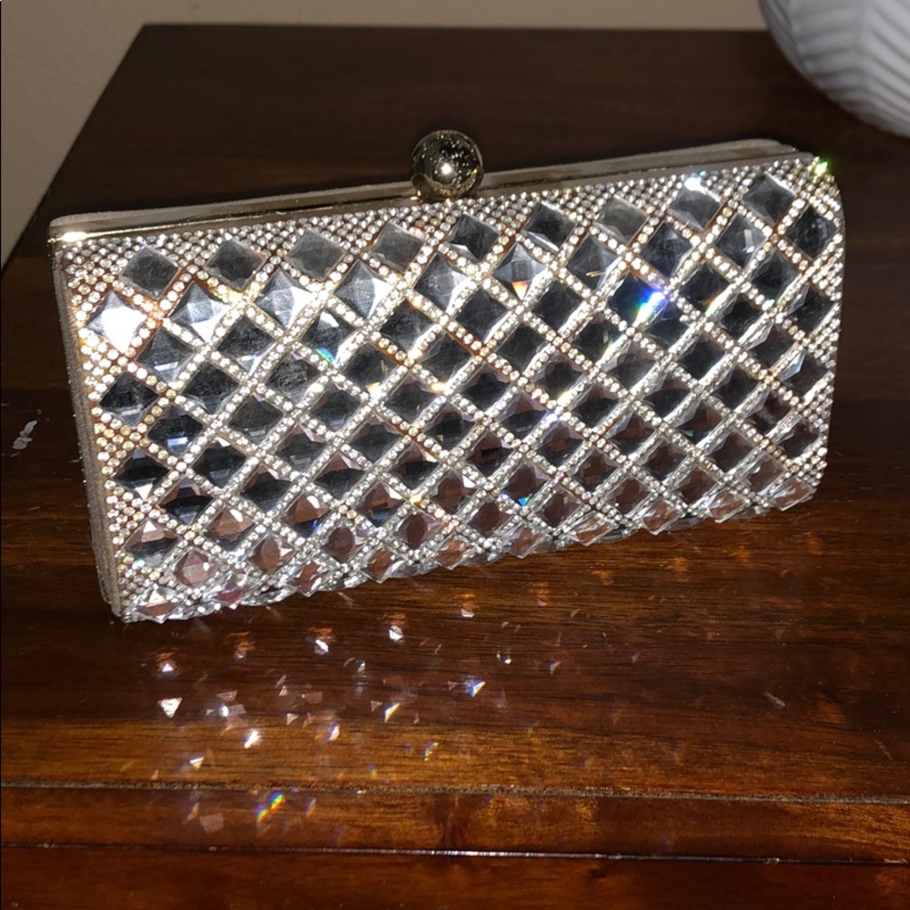 Clear Stone and Gold Clutch